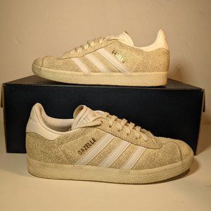 Adidas Gazelle Off White Gold Womens Size 7
